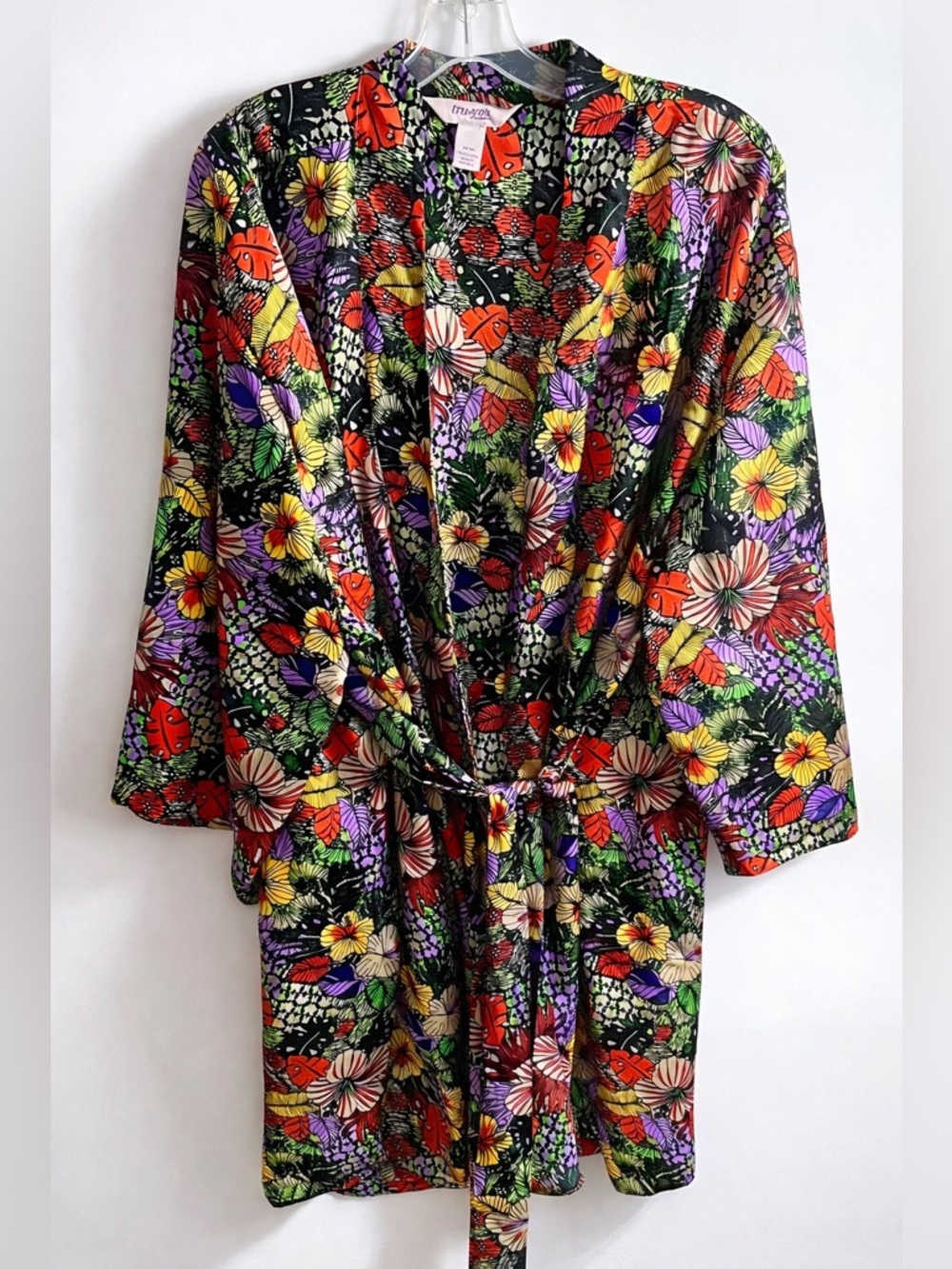 Cacique Plus Size 22/24 Floral Kimono Robe | Belted | Colorful Boho Lounge